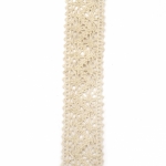 Лента дантела памук 30 мм цвят бежов ~1.80 метра