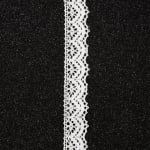 Лента дантела памук 20 мм цвят бял- 1 метър