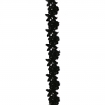 Ширит цвете плетен дантела 20 мм черен - 1 метър