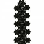 Ширит цвете плетен дантела 90 мм черен - 1 метър