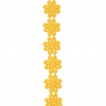 Ширит цвете плетен дантела 25 мм цвят шафраново жълто - 1 метър