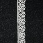 Дантелена лента еластична 25 мм бяла - 1 метър