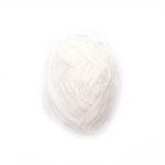 Прежда камгарна 50 процента акрил 30 процента памук 20 процента млечен памук цвят бял 70 метра -25 грама