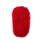 Прежда 100 % акрил цвят тъмно червен ~50 грама