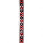 Ширит 15 мм бял с червено и черно -5 метра