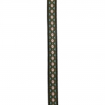 Ширит 12 мм черен със сини, зелени и розови ромбове - 5 метра