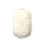 Прежда трикотажна лента 100 % полиестер цвят бял -100 грама 