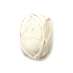 Прежда трикотажна лента 100 % полиестер цвят млечно бял -100 грама 