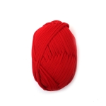 Прежда трикотажна лента 100 % полиестер цвят червен -100 грама 