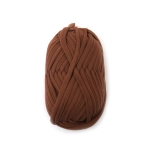 Прежда трикотажна лента 100 % полиестер цвят светло кафяв -100 грама 