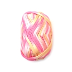 Прежда трикотажна лента 100 % полиестер цвят меланж розов, жълт -100 грама 