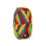 Прежда плетена лента 68 % памук 32 % полиамид цвят меланж многоцветен -50 грама 