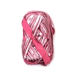 Прежда лента с метален ефект 100 % полиестер цвят розов -100 грама 