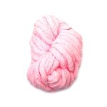 Прежда шенилна 100 % полиестер 20 мм дебелина цвят светло розов ~240 грама  -25 метра