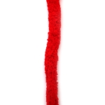 Прежда шенилна 100 % полиестер 20 мм дебелина цвят червен ~240 грама  -25 метра