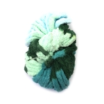 Прежда шенилна 100 % полиестер 20 мм дебелина цвят меланж син, зелен, мента ~240 грама  -25 метра