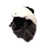 Прежда шенилна 100 % полиестер 20 мм дебелина цвят меланж бял, черен, сив ~240 грама  -25 метра