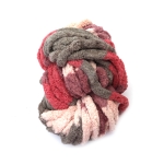 Прежда шенилна 100 % полиестер 20 мм дебелина цвят меланж сиво, розово, пудра, пурпур ~240 грама  -25 метра