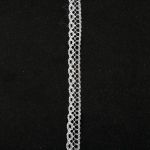 Лента дантела 12 мм бяла - 1 метър