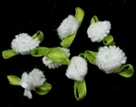 Роза шапка 10 мм с листо бяла -50 броя