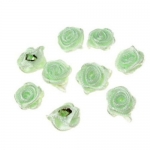 Рози от текстил цвят светло зелен 11 мм -50 броя