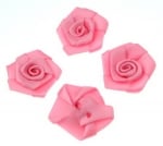 Декоративни рози от плат цвят розов 21~25 мм -10 броя