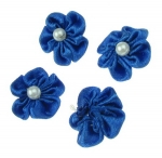 Роза 23 мм с бяла перла синя тъмна -10 броя