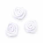 Роза 30 мм текстил бяла -5 броя