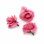 Цвят роза 40 мм с пънче за монтаж розова лилава - 10 броя