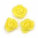 Цвят роза 35 мм гума цвят жълт -10 броя