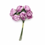 Роза букет текстил 20х100 мм цвят лилав -6 броя
