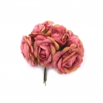 Роза букет текстил и дантела 60x140 мм цвят пепел от рози -6 броя