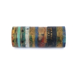 Хартиено тиксо за декорация Washi различни видове " Живописни пейзажи" 15 мм -6 ролки x 2 метра