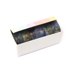 Хартиено тиксо за декорация Washi различни видове " Нощни пейзажи" 15 мм -6 ролки x 2 метра