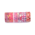 Хартиено тиксо за декорация Washi различни видове " Нежна романтика" 15 мм -6 ролки x 2 метра