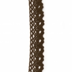 Лента дантела памук 25 мм цвят кафяв ~1.80 метра