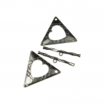 Закопчалка метална две части триъгълник 47х53 мм дупка 3 мм цвят графит -1 комплект
