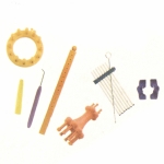 Комплект форми за плетене (луум) на шалове,шапки,чорапи,одеала и други 7 части - 4 овала- 26-36-46-57x3 см кука и две игли