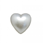 Перла полусфера сърце 6x6x2.5 мм бяла -100 броя