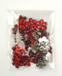 Акрилен камък за лепене цвете 11x2 мм червен -20 броя