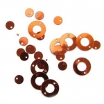 Пайети кръг с кръгче 12х6 мм оранжеви -20 грама