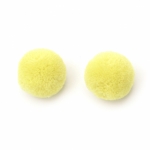 Помпони 25 мм жълти лимон ръчна изработка-10 броя