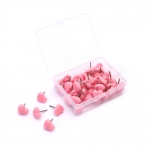 Пинчета за коркова дъска сърце розово 15x12 мм -50 броя