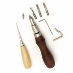 Комплект професионални занаятчийски инструменти за обработване на кожа 59 броя