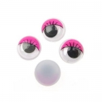 Очички мърдащи 15 мм с мигли розови -50 броя