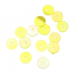 Пайети обли плоски 6 мм жълти дъга - 20 грама