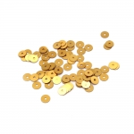 Пайети обли плоски 5 мм жълто злато - 20 грама