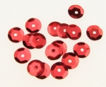 Пайети обли 6 мм червени - 20 грама