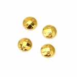 Камък акрил за пришиване 6 мм кръг фасетиран цвят злато -50 броя