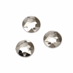 Акрилни камъчета за пришиване 10 мм кръг фасетиран цвят сребро -50 броя